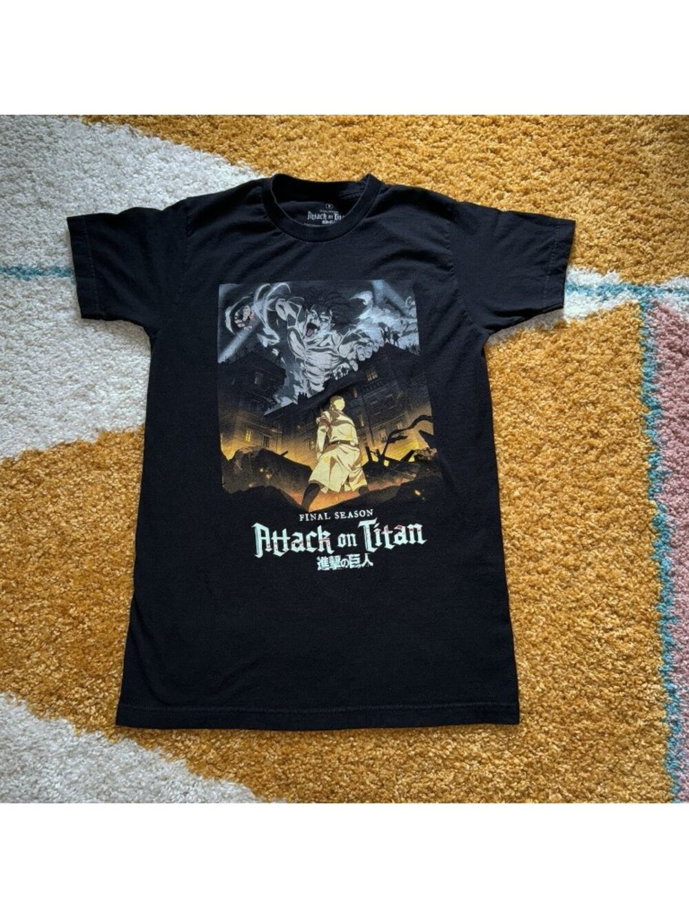 Attack On Titan Final Season Anime Black T-Shirt Men's Size Small